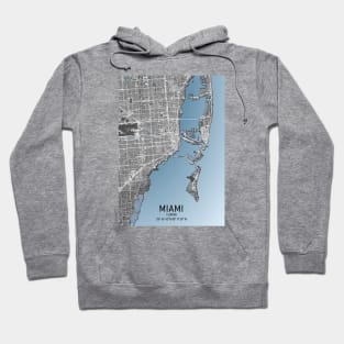 Miami City Map white and blue Hoodie